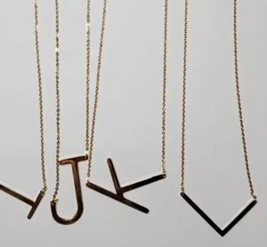 Gold Initial Pendant Necklace Letters A-Z thumbnail 8