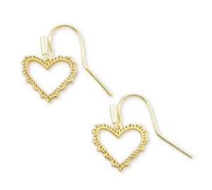 Sophee Heart Drop Earrings in Gold thumbnail 1