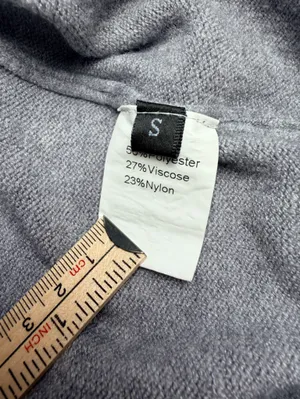 Women’s Gray Boat Neck Sweater Size S Oversized Relaxed Drop Shoulder Knit thumbnail 3