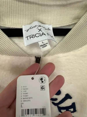 NWT Free People Tricia Fix Ski Society Quarter Zip - ivory white navy - Large thumbnail 8