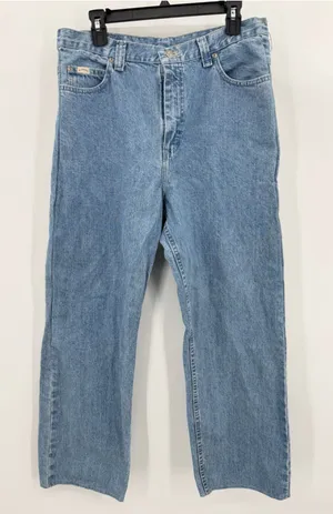 Vintage 90s Y2K Lee Riders Straight Leg Jeans Buckle Detail Light Wash HEMMED 16 thumbnail 1