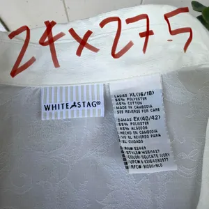 Target Vintage White Stag cream button up blouse with floral embroidery fits sz s-L thumbnail 7