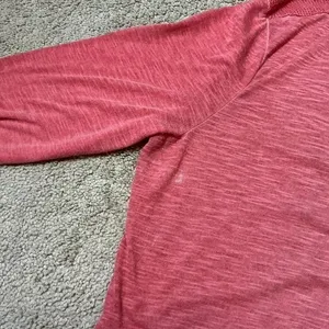 Ariat Crochet Back Henley Top Womens XXL Coral Pink Long Sleeve Slub Knit Boho thumbnail 7