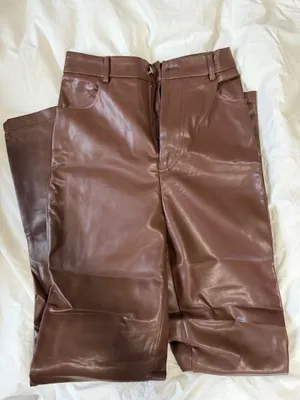 White Fox Boutique Leather Pants Brown thumbnail 1