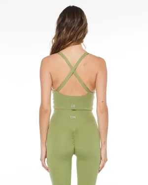Revolve Crop shop boutique csb green Serenity Whitney Crop top sports bra thumbnail 2