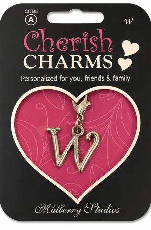 Cherish Charms W Monogram Initial Bracelet Charm NEW NWT Silvertone‎ thumbnail 1