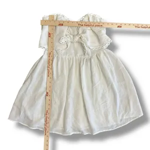 DO+BE White Strapless Sweetheart Mini‎ Dress Medium NWT Tie Front Scallop Trim thumbnail 3