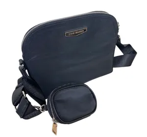 Steve Madden Crossbody Bag Small Dome Black Nylon with Coin Purse Strap thumbnail 1
