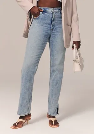 Abercrombie & Fitch Curve Love The 90's Straight Ultra High Rise‎ Size 26/2R thumbnail 1