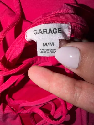 Garage pink mini dress with lace up back thumbnail 3