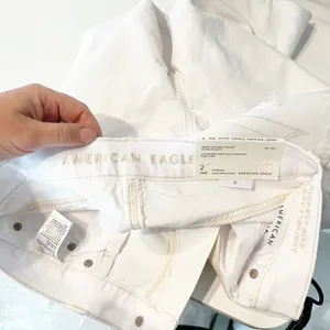 American Eagle Highest Rise Distressed Baggy Straight Leg Jeans White 2 thumbnail 3
