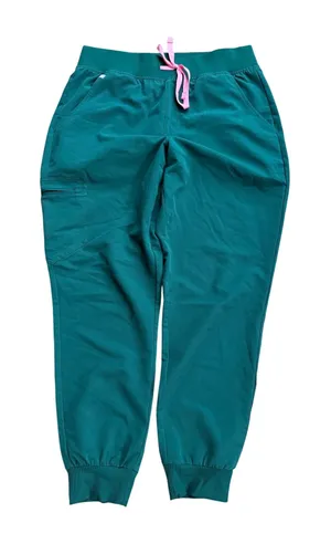 FIGS Zamora Jogger Scrub Pants Dark Green Pink Drawstring Large W02020R thumbnail 1