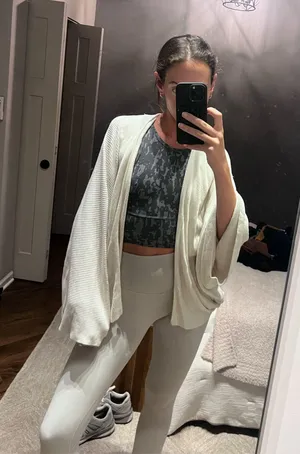 lululemon cream colored wrap Shaw sweater  thumbnail 2