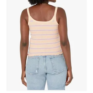 Billabong Women's Striped Ribbed Tank Top Peach Multi thumbnail 2