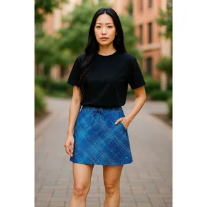 Oakley Golf Skort Women's Blue Plaid Athletic Drawstring Pockets‎ Size 6 thumbnail 8