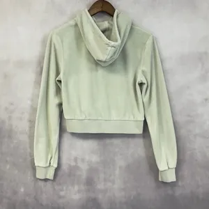 John Galt Brandy Melville Velour Zip Up‎ Hoodie Women OS Crop Soft Street Y2K thumbnail 3