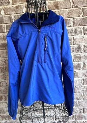 Windbreaker Rain Jacket Unisex Small Blue Stetch Panels Zippe… thumbnail 1