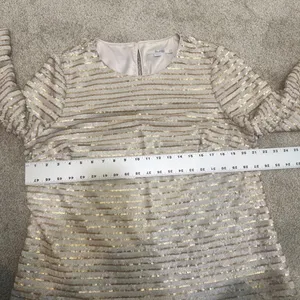 Boden 14 gold sequin 1/2 sleeve top formal blouse lined striped TB 3264 thumbnail 3