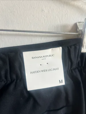 Banana Republic Hayden Wide Leg Linen Blend Black Pants Size Medium NWT thumbnail 8