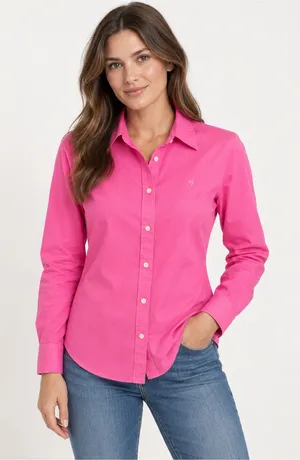 Lauren Ralph Lauren Pink Non Iron Cotton Button Down Shirt Size S thumbnail 1