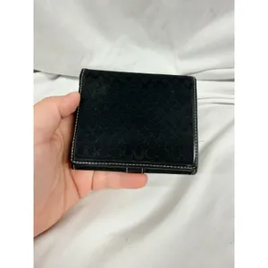 Coach Black Signature Jacquard Leather Tri-fold Buckle Wallet Vintage Y2K thumbnail 7