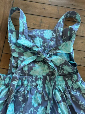 NWT Free People Meet Me in Maui Blue Purple Floral Mini Dress L thumbnail 11
