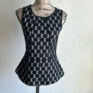 Anthropologie Yellow Bird Sleeveless Polka Dot Peplum Top Size XS thumbnail 2