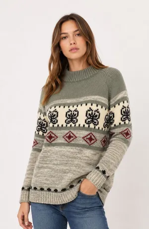 Vintage National Shirt Fair Isle Nordic Knit Sweater Alpine Ski Lodge Size M thumbnail 1