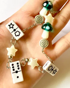 y2k Kawaii funky fairy mushroom & mix beads unique necklace🎲⭐️🍄⭐️🌀 thumbnail 4