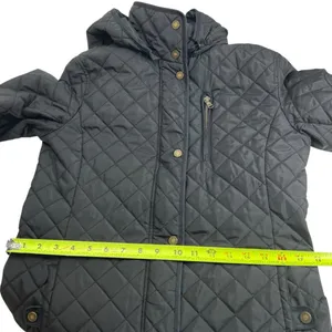 Lauren Ralph Lauren Black Quilted Coat with Removable Hood thumbnail 12