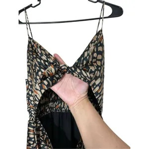 Vici Tie Front‎ Cutout Midi Dress Modern Geometric Cheetah Print Size Small thumbnail 6