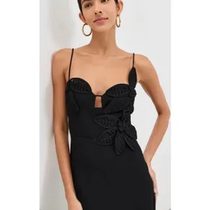 NEW Farm Rio Women’s Black Flowered Bust Midi Dress size XS thumbnail 2