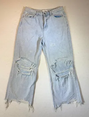 Vervet Distressed Light Wash Wide Leg Jeans Women's Size 29 thumbnail 1