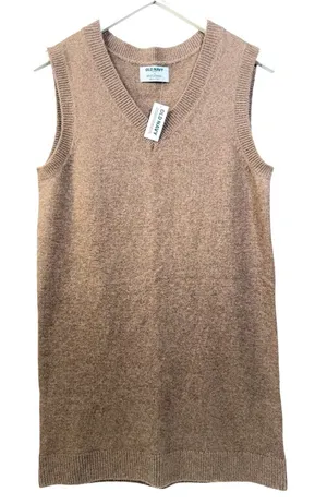 Old Navy SoSoft Sweater Mini Dress NWT Sleeveless‎ V-Neck Marled Brown M thumbnail 1
