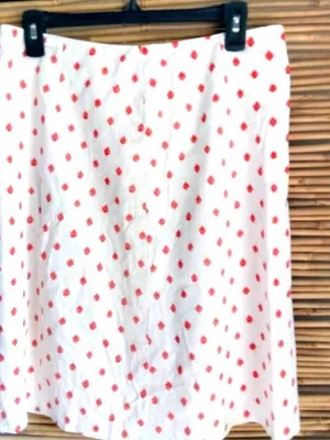 Brooks Brothers 6 Preppy White Red Splat Dot Straight Skirt thumbnail 6