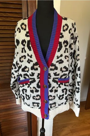 Vigoss Cream Leopard Cardigan thumbnail 1