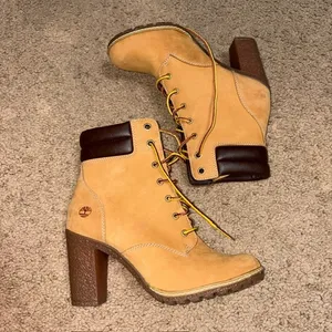 Timberland Tillston Heeled Ankle Boot Bootie Wheat Nubuck 6.5 thumbnail 4