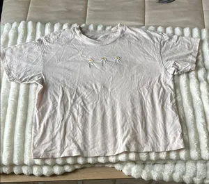 American Eagle Embroidered Flowers Tee Shirt thumbnail 2