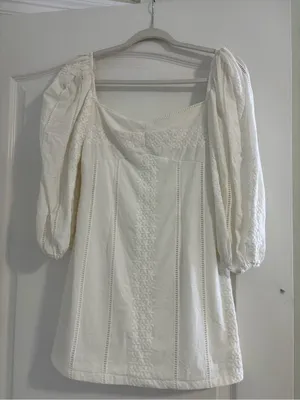 Hello Molly White Embroidered Dress thumbnail 1