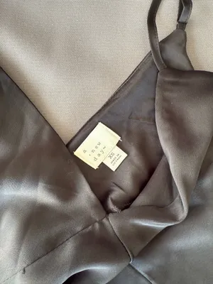 Black satin midi dress thumbnail 5