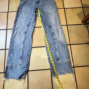 We the Free Risk Taker Jeans Sz 25 Blue Mid Rise Raw Hem Stretch Festival Rodeo thumbnail 9