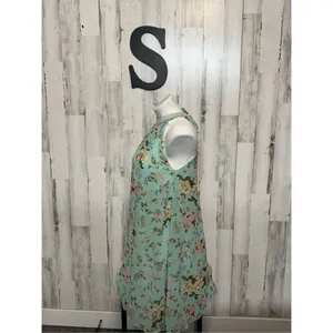 Green floral flare dress size small thumbnail 8