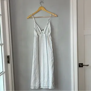 Clayton Gauzy Revolve White Blue Stripe Coastal Harmony Dress thumbnail 2
