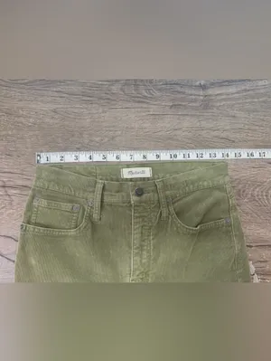 Madewell‎ classic straight Jean green corduroy Full length pants size 26 thumbnail 5