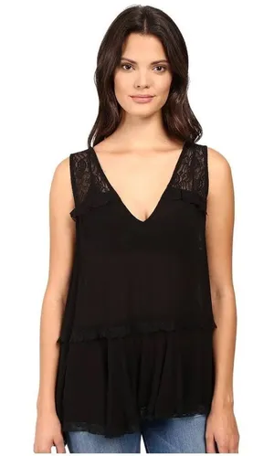 ✨Free People Lace Trapeze Black Sz Small Top✨ thumbnail 1