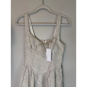 Reformation Balia 100% Linen Midi Dress Pockets Smocked Back Sz 4 NWT $298 thumbnail 5