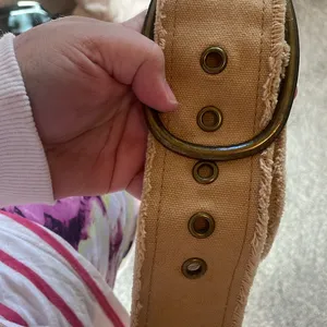 Vintage Y2k sparkling frayed fabric belt in tan thumbnail 8