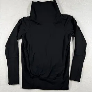 Lululemon High Lines Pullover Black Funnel Neck Pleated Back Pullover Size 2 thumbnail 1