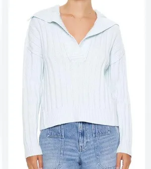 Forever21 Ribbed Knit Foldover Sweater thumbnail 1