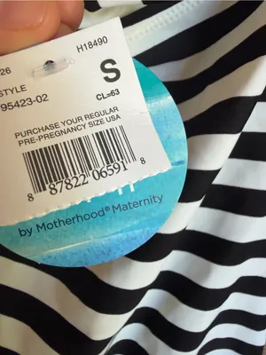 NWT Motherhood Maternity Beach Bump Striped One Piece Swimsuit Small thumbnail 7